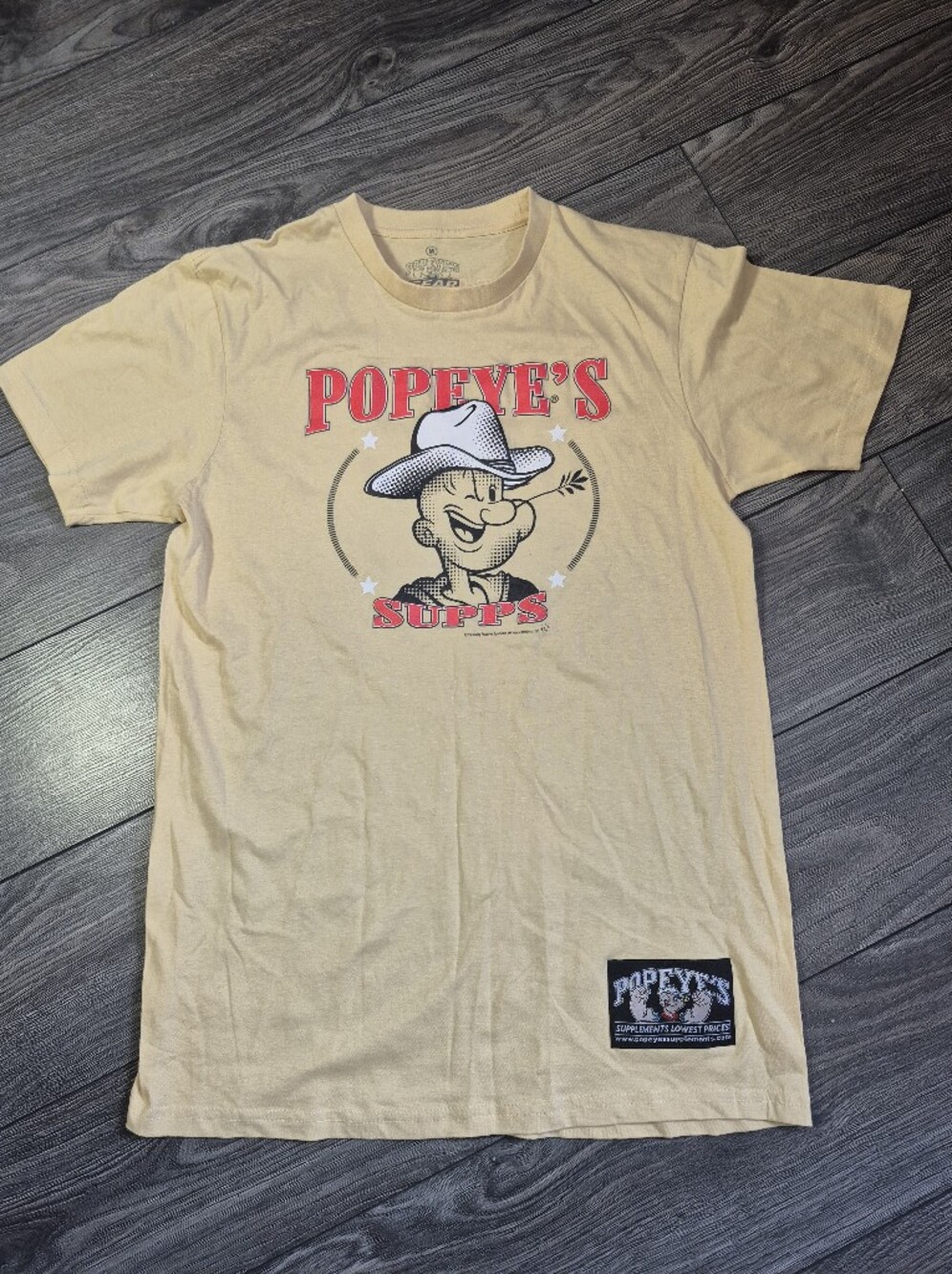 Popeye’s Supplements Canadian Tour Gym T-Shirt - Cream/Yellow